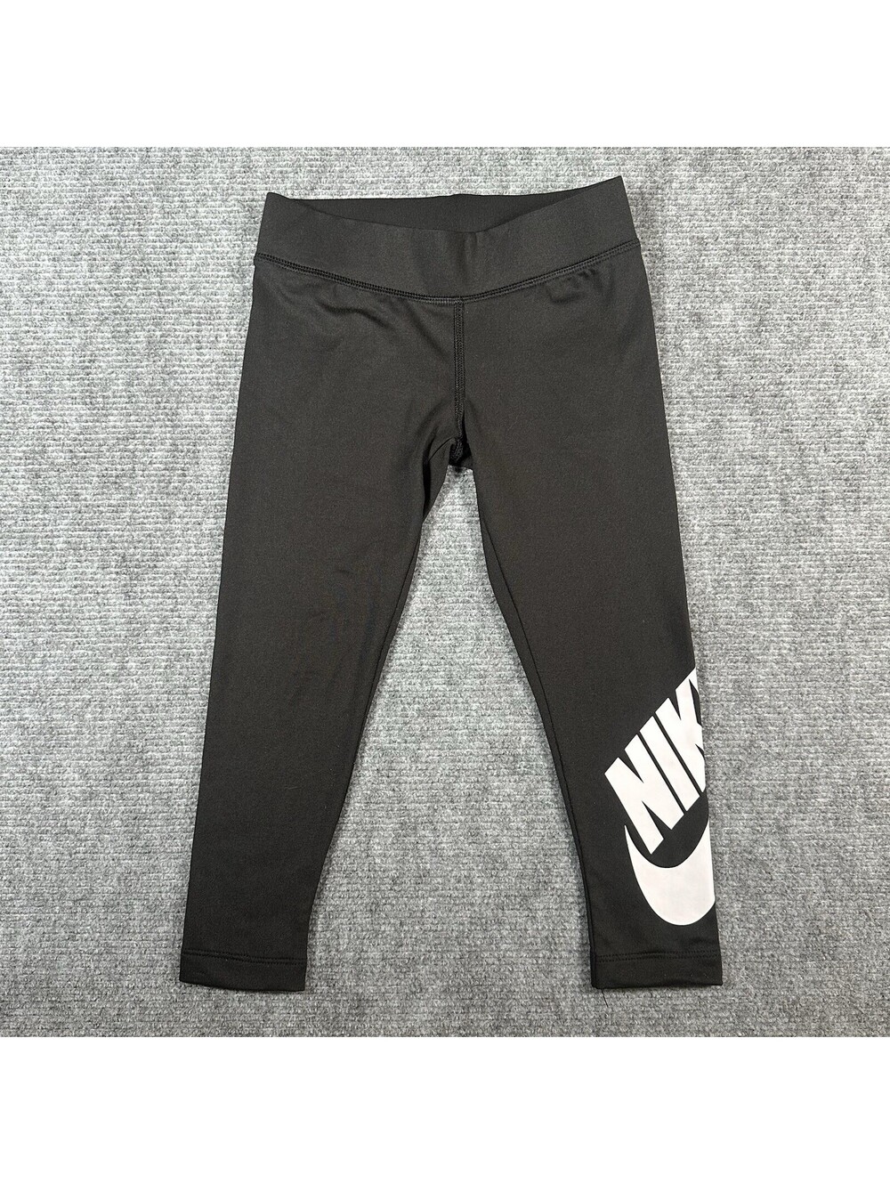 Nike Dri-Fit Girls' Leggings Pants, Size Med, Black/White Toddler Size 5
